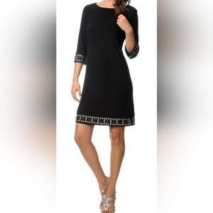 Tiana B. Black Dress with Embellished Trim 16W New